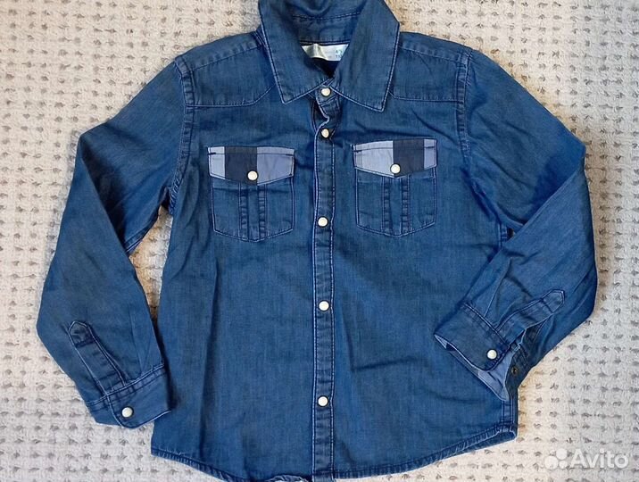 Джинсовая рубашка и джинсы р. 110