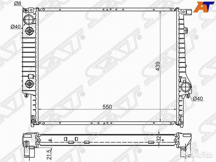 Радиатор охлаждения Бмв 5 Серии Е34 3.0 88-96