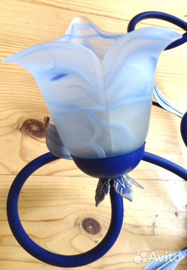 Люстра синяя 9-ти рожковая