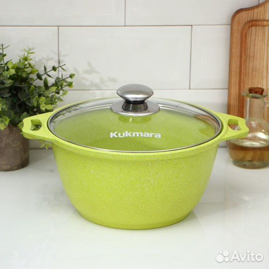 Кастрюля Trendy style, 3 л, стеклянная крышка, ант