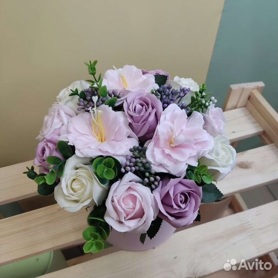 Букет из мыльных роз