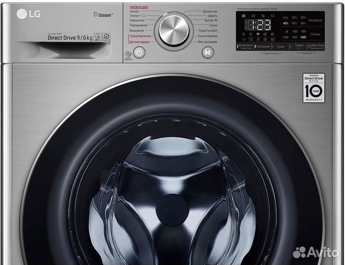 Стиральная машина с сушкой LG F4V5VG2S, темно-сере