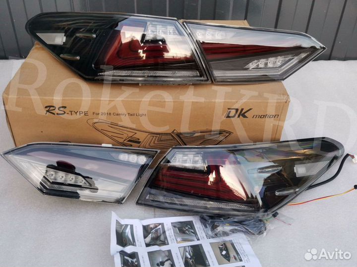 Задние фонари toyota camry 70 Дым Led