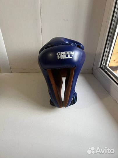 Кикбоксерский шлем green hill brave синий