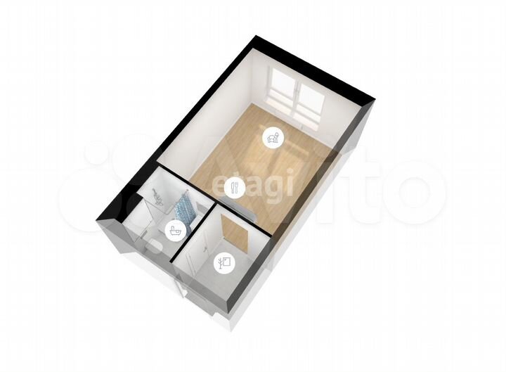 Квартира-студия, 19,6 м², 6/25 эт.