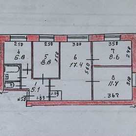 4-к. квартира, 61,5 м², 2/5 эт.