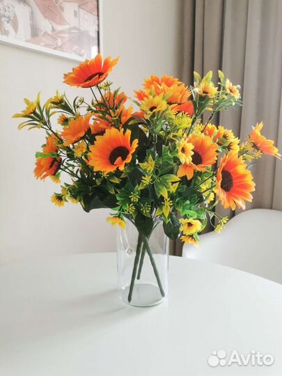 Букет из подсолнухов, искусственные цветы декор