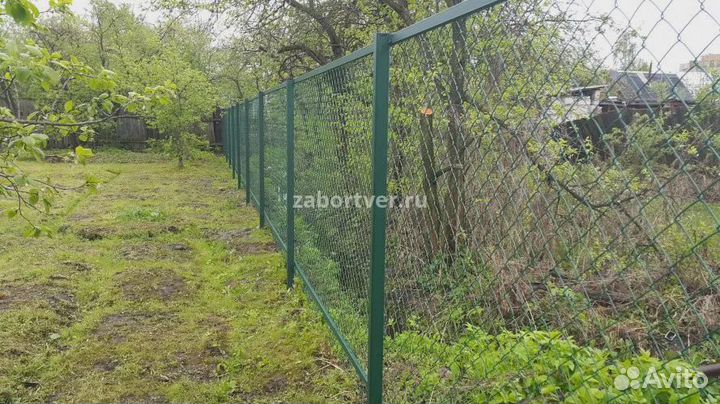 Забор из сетки рабица пвх