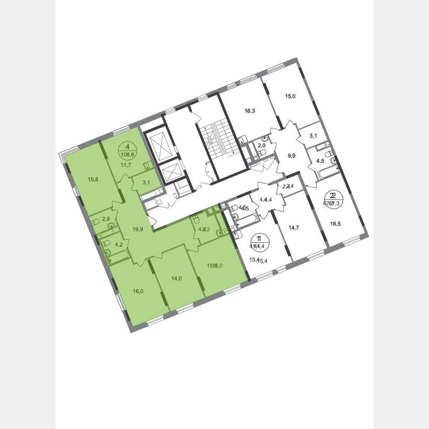 4-к. квартира, 106,8 м², 17/17 эт.
