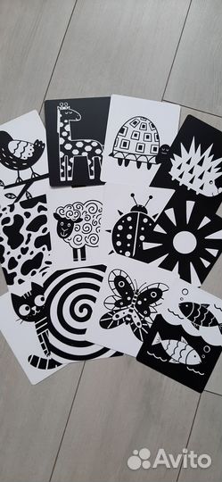 Карточки черно-белые для малышей