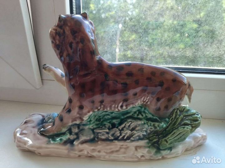 Статуэтка Ягуар Конаково. СССР. Редкость. Фарфор
