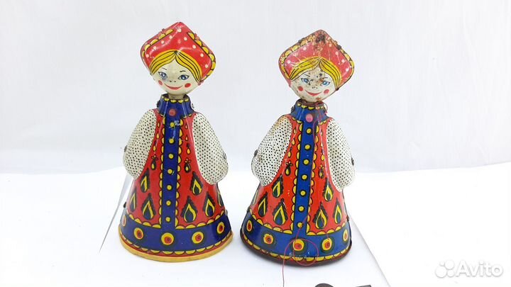 Игрушка Заводная механическая Плясунья СССР металл