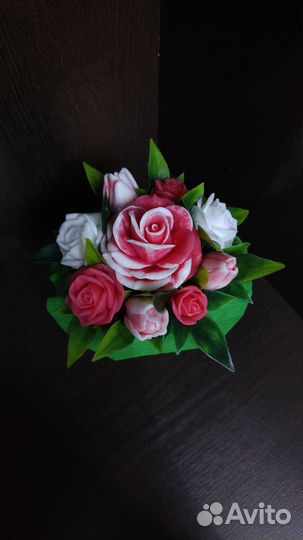 Букет из мыльных роз