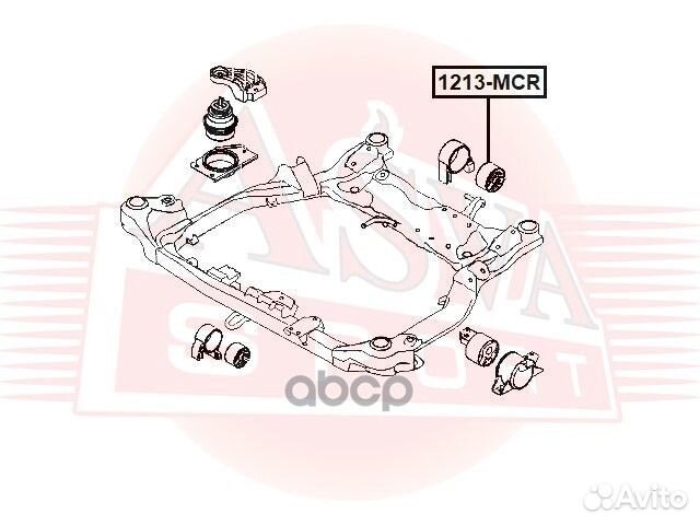 Сайлентблок задней подушки двигателя 1213MCR asva