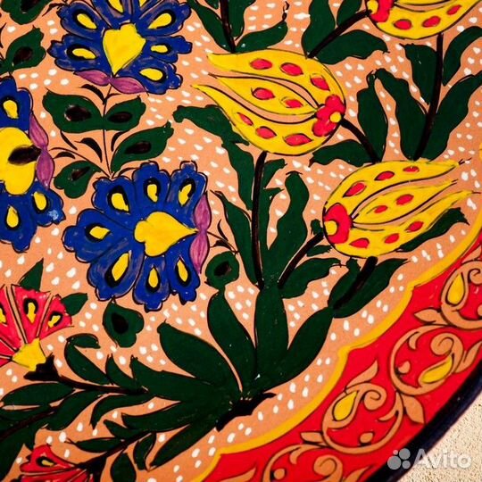 Ляган Риштанская Керамика 'Цветы', 42 см