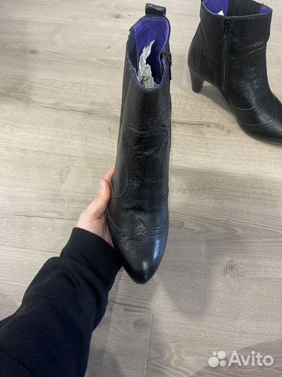 Полусапоги кожаные 41 размер на каблуке итали