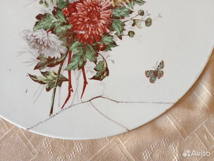 Антикварное блюдо фаянс Jakov Teichfeld Pruszk