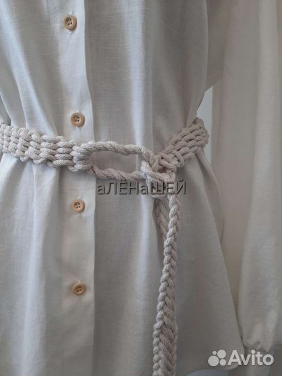 Пояс в технике макраме из х/б шнура