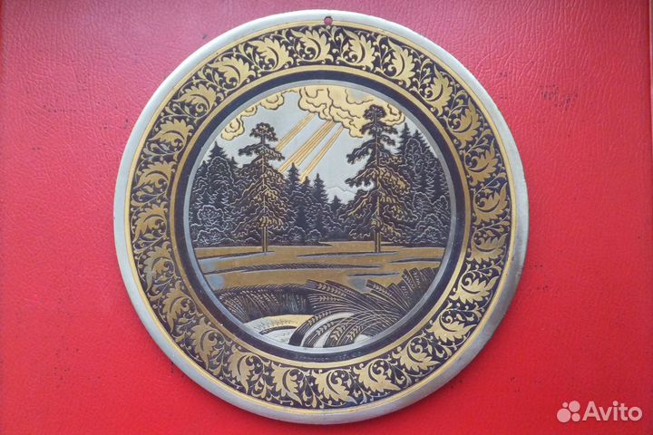 Тарелка настенная Златоуст и Египет Сталь и Медь