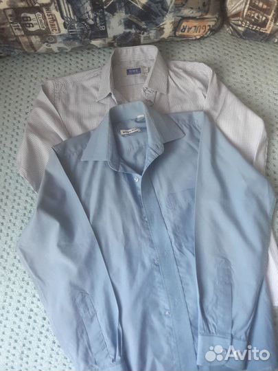 Рубашки голубые 134-140