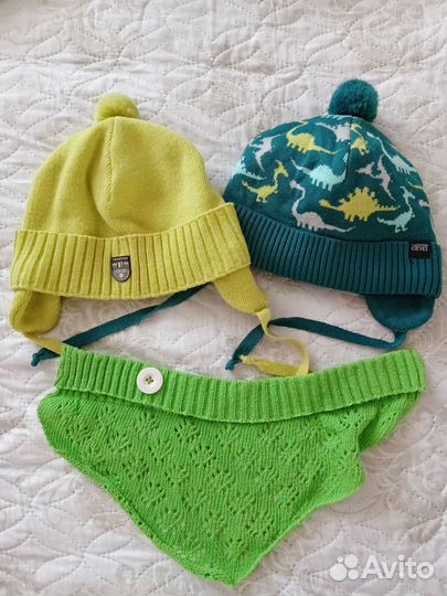 Шапочка для мальчика, косынка манишка на шею