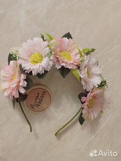 Ободок для волос с цветами