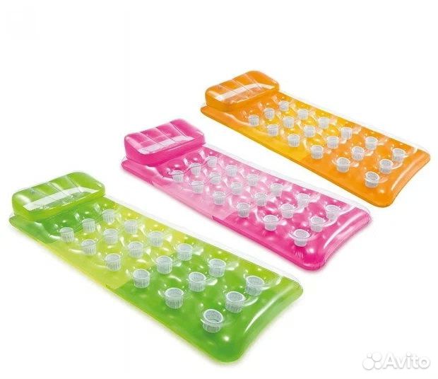 Матрас цветной с лунками с подголовником 188х71см