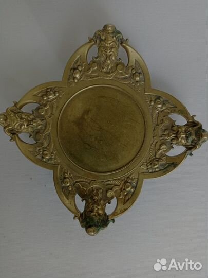 Бронза старинная визитница,мелочница