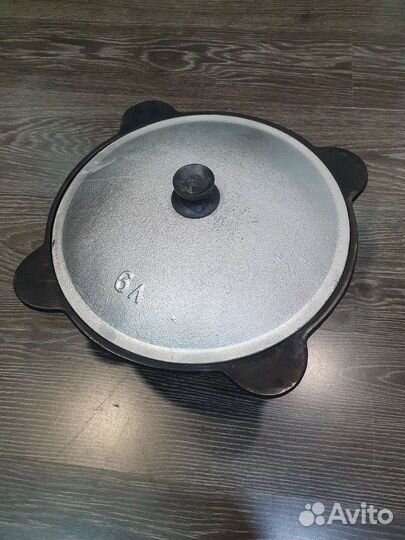 Казан чугунный 6 л с крышкой