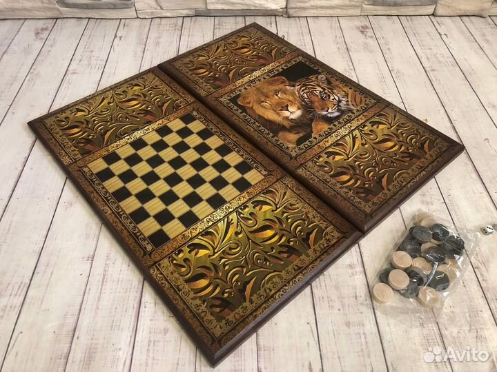 Нарды 2 в 1 (шашки)