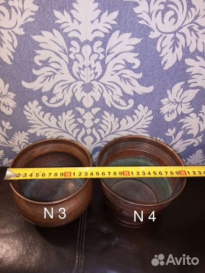 Медные горшки-кашпо