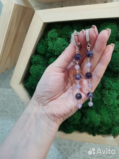 Серьги из натуральных камней