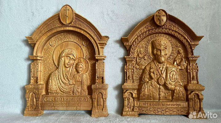 Резные иконы из дерева