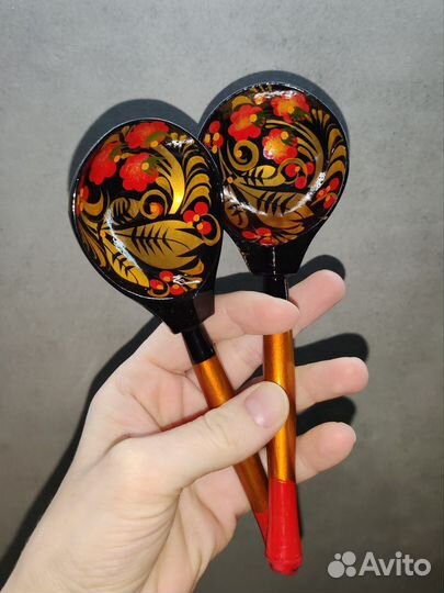 Ложка деревянная расписная, набор 2 шт