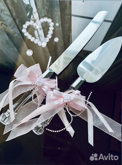 Нож и лопатка для свадебного торта