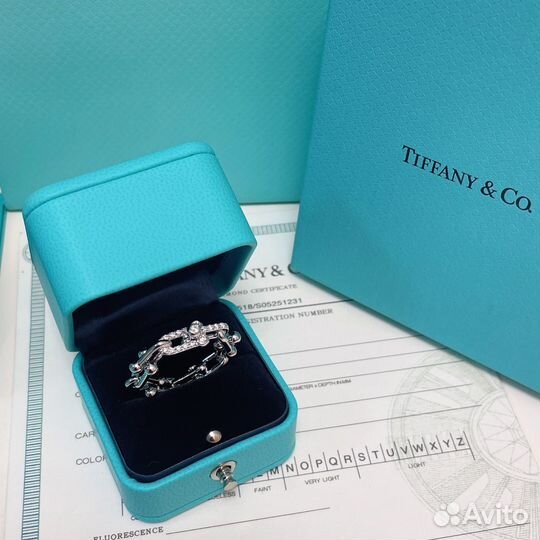 Tiffany кольцо из золота 750 пробы и бриллианты