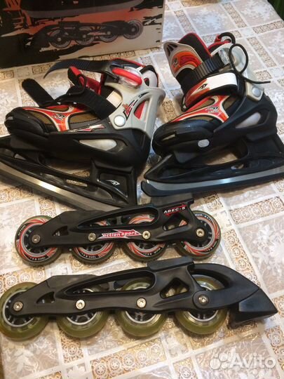 Коньки и ролики 2 в 1 размер 32-35