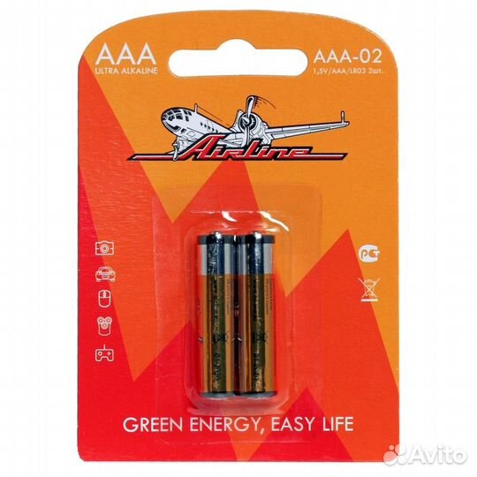 Батарейки lr03/aaa щелочные 2 шт. блистер (aaa-02)