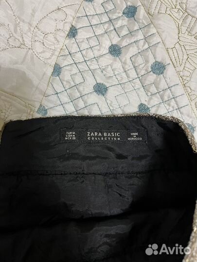 Мини-юбка zara золотая