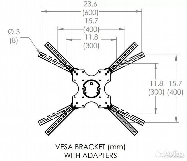 Адаптер vesa 200/600 Omnimount