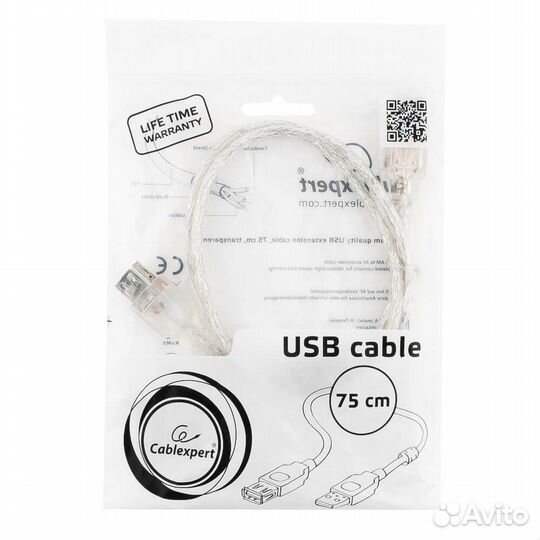 Кабель удлинитель USB2.0 Pro Cablexpert CCF-USB2