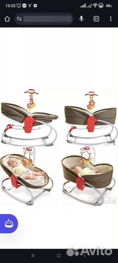 Люлька баунсер tiny love 3 в 1