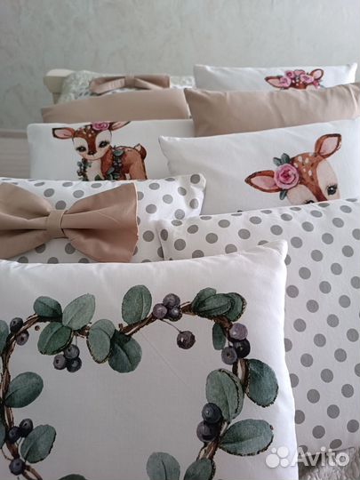 Бортики- подушки в кроватку 12 шт