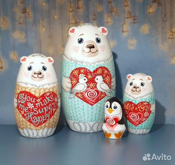 Матрёшка белые медведи Love Is 