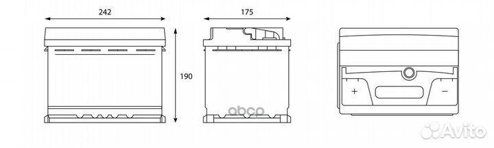 Аккумулятор gladiator EFB 60 Ah, 600 A, 242x175