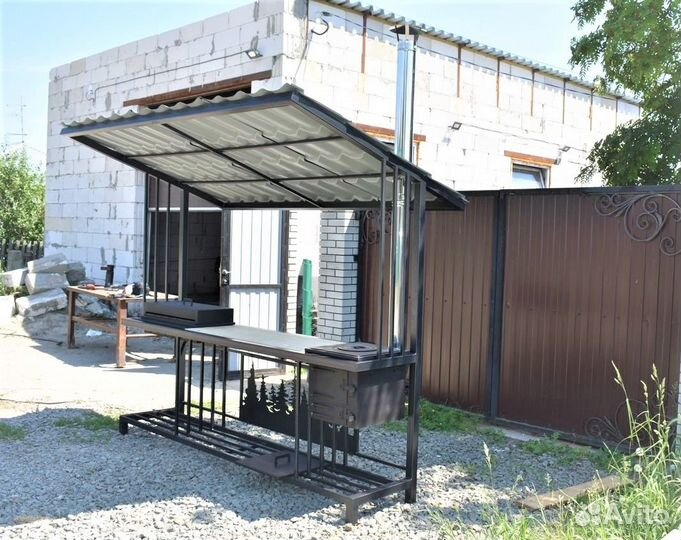 Мангал с печью под казан