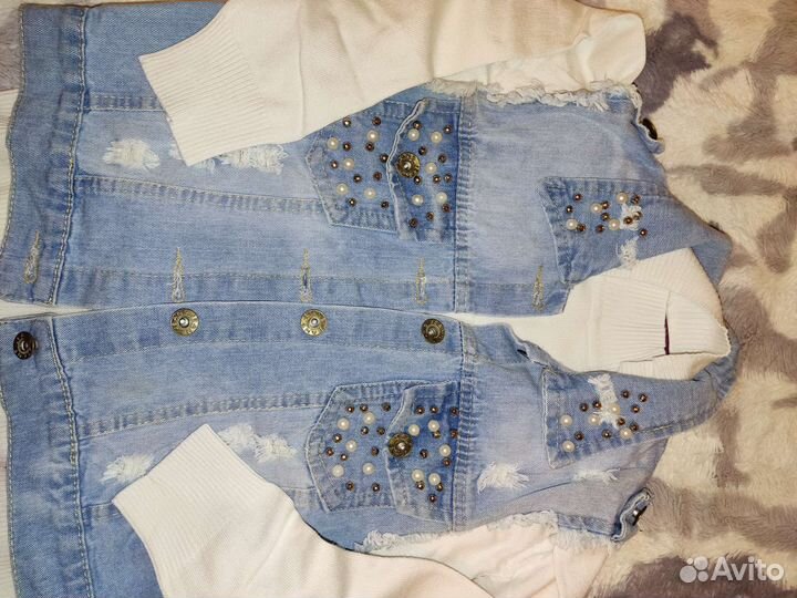 Джинсовая жилетка 134 140