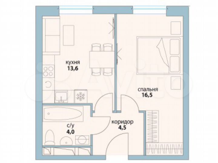 1-к. квартира, 38,6 м², 15/27 эт.