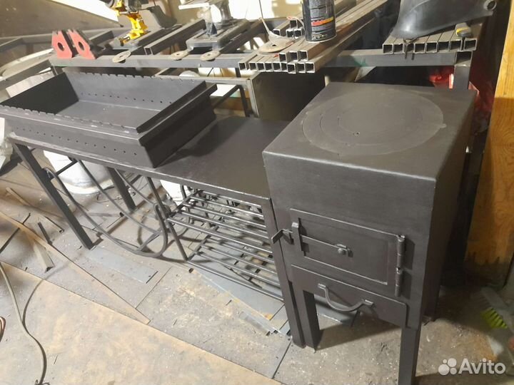 Мангал с печью под казан