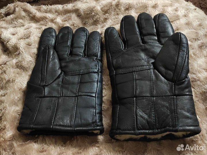 Перчатки мужские зимние, натуральная кожа и мех